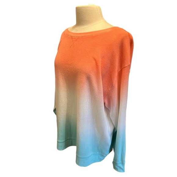 Splendid Long Sleeve Jada Sundown Ombré Pullover Shirt Oversize Size XL - Picture 3 of 8